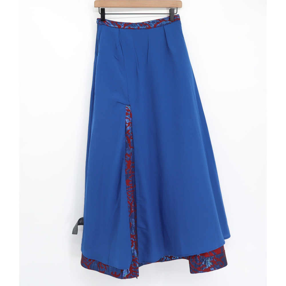 Maeve Pleated Shimmer Maxi Skirt Front Split Pockets Metallic Women's Size 2 NEW - Picture 4 of 8